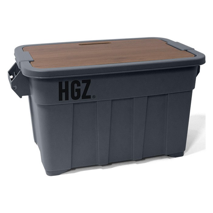 하이그라운즈 캠핑 캐스터 이동식 수납 토르 카고 박스 75L  우드 상판 세트