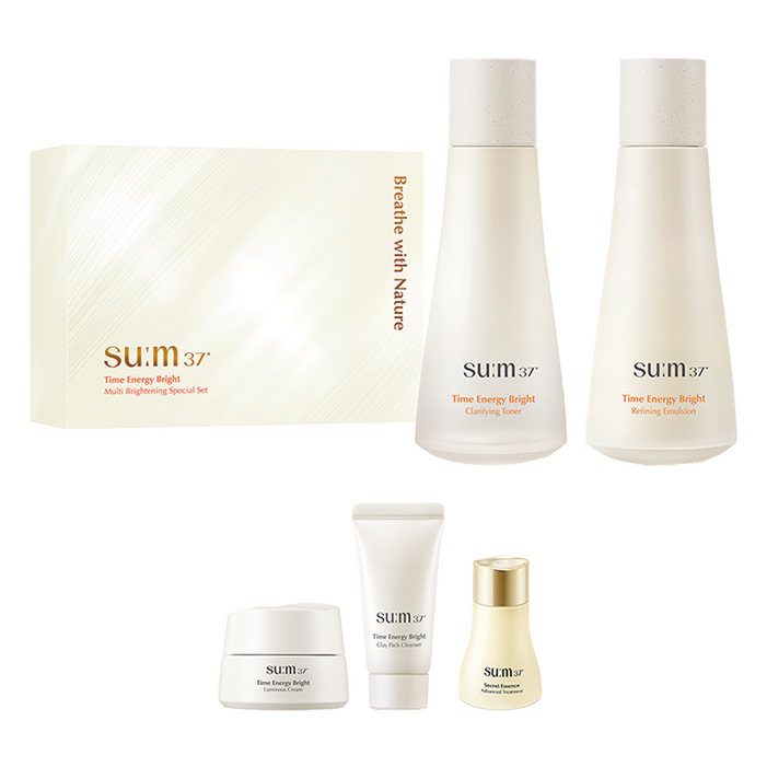숨37도 타임 에너지 브라이트 멀티 브라이트닝 기초 화장품 세트