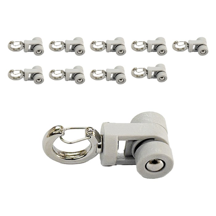 더원홈데코 천막용 레일 걸이 룰러 바퀴 2.4 x 6 cm, 10개, 블랙