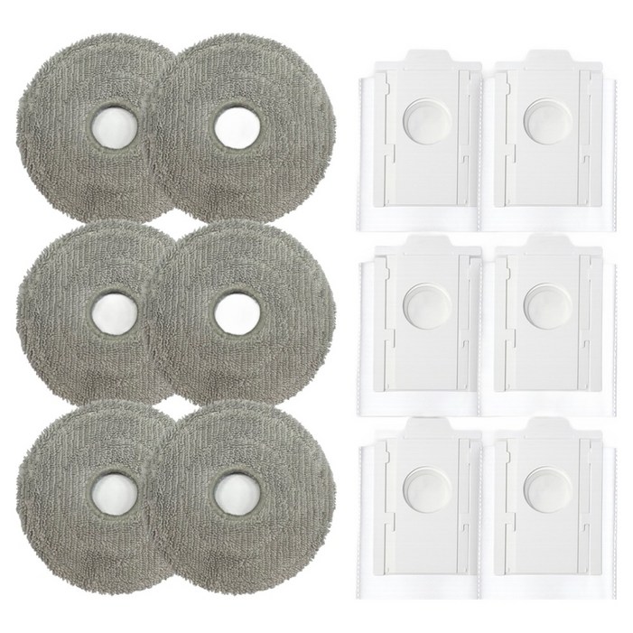 멋진공간 삼성 비스포크 Ai 스팀 제트봇 호환 먼지봉투 6p  물걸레 6p 소모품 세트, 1세트, 단일상품