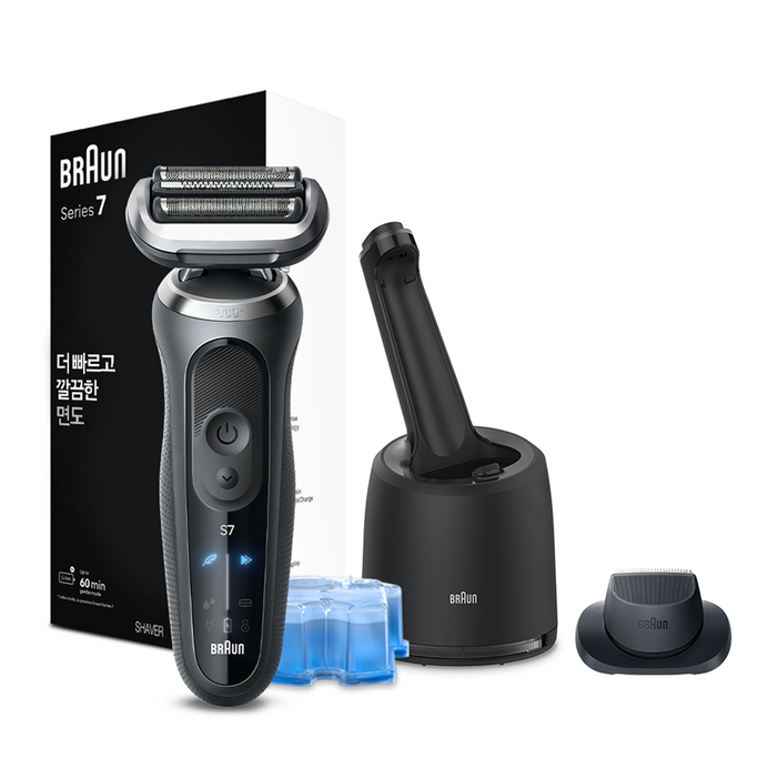 BRAUN 시리즈 7 전기면도기  세척 충전 스테이션 세트
