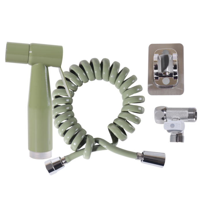아쿠아듀오 욕실 스프레이건 변기샤워기 세트, 1개, 올리브