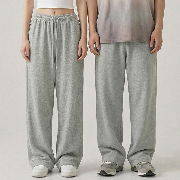 유라잇 남녀공용 숏/롱/단일 기장 유핏 4탄 옆핀턱 투웨이 트레이닝 와이드 밴딩 팬츠 322245