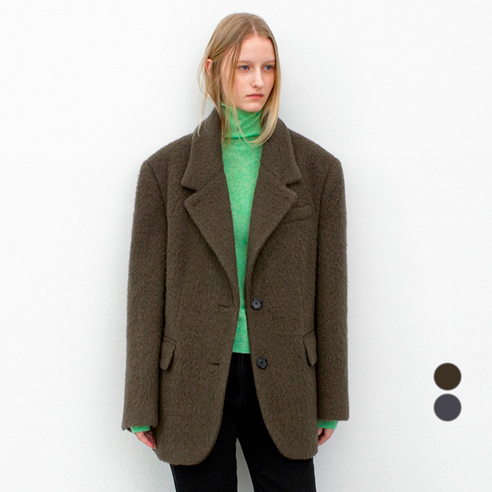 아틀리에나인 여성용 헤어리 울 오버사이즈 자켓 JK3053