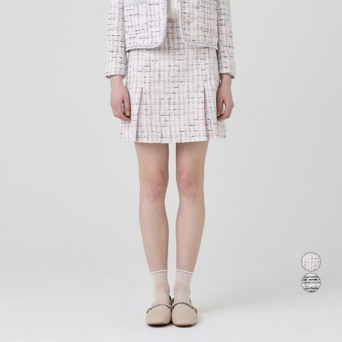 케네스레이디 여성용 엘런 트위드 미니 스커트