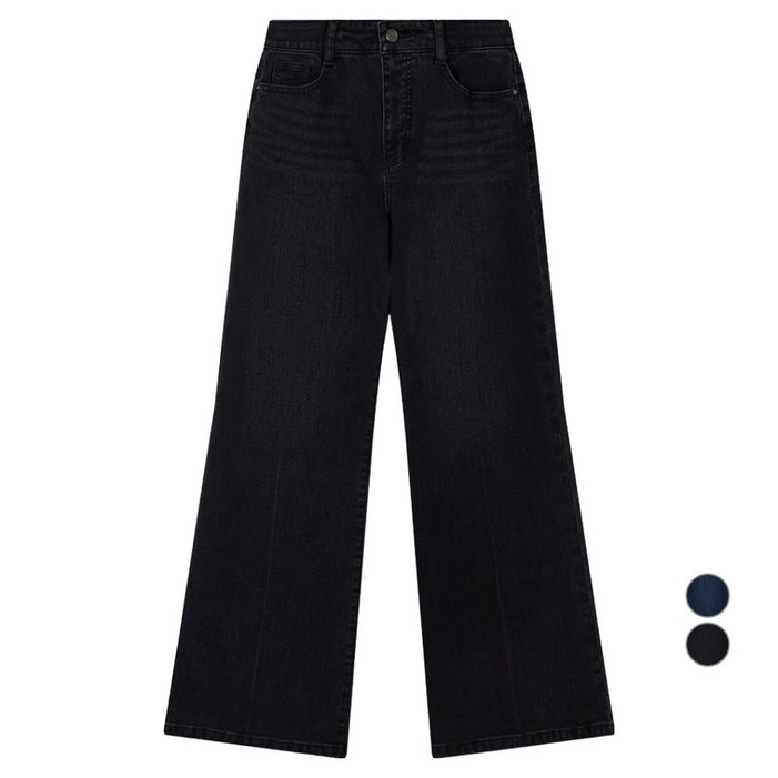 로엠 여성용 기모 플레어 데님 팬츠