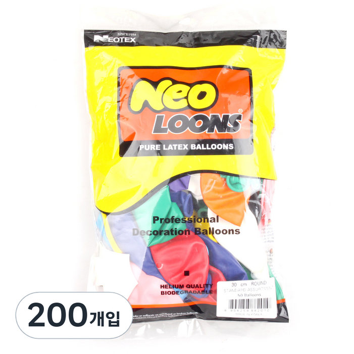 네오룬즈 라운드풍선 30cm, 스탠다드혼합색상, 1개 네오룬즈 라운드풍선 30cm, 스탠다드혼합색상, 1개