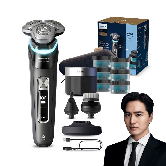필립스 i9000 프레스티지 시리즈 전기면도기, XP920777, 잉크 블랙 필립스 i9000 프레스티지 시리즈 전기면도기, XP920777, 잉크 블랙