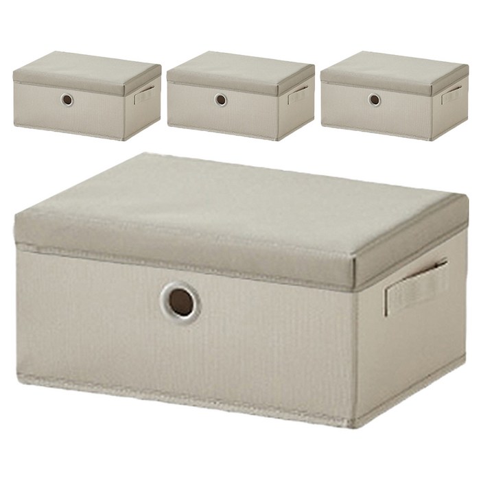 한샘 샘 폴리 수납 바스켓 중 + 뚜껑 세트