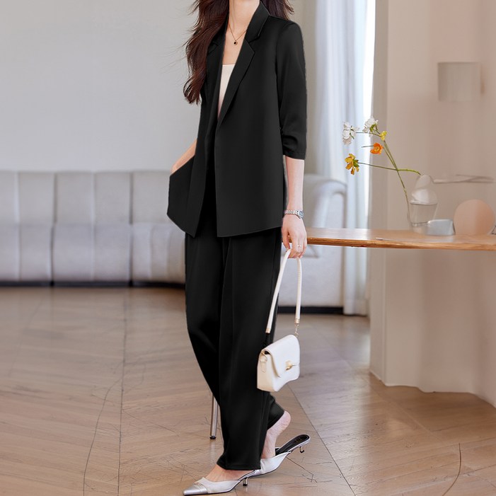 페이퍼먼츠 레일라 7부 와이드 봄 여름 정장 세트 10858