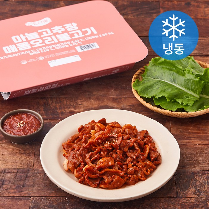 로켓프레시 요리락 마늘고추장 매콤 오리불고기 냉동, 600g, 1개