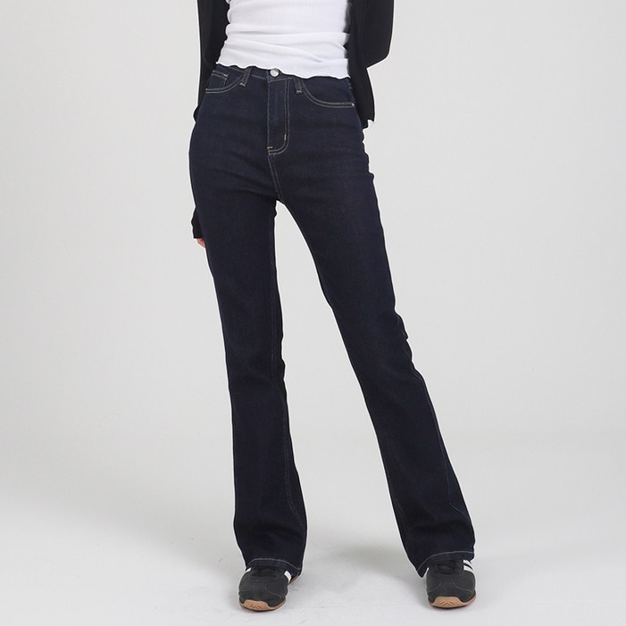 수비진 여성용 롱숏 기장 생지 백포켓 포인트 부츠컷 청바지 751