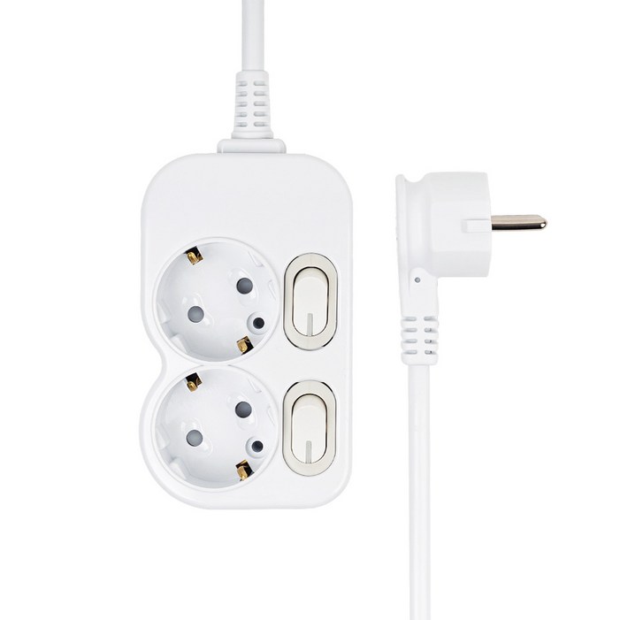 에코파워탭 슬림 개별 스위치 납작 멀티탭 2구 EPM 202N