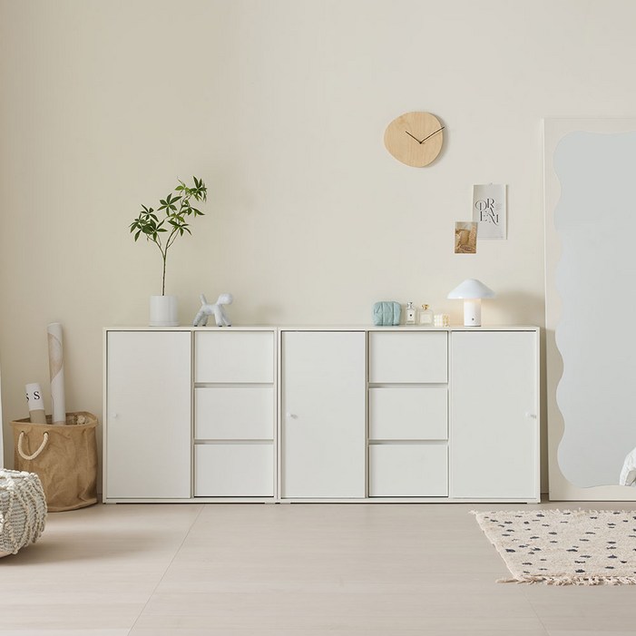 비앙카 EO등급 LPM 슬림 슬라이딩서랍 수납장 800 1200 3단