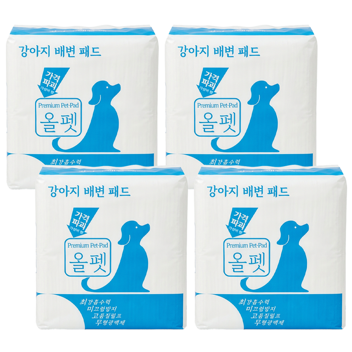 강아지 배변패드 올펫 중형4팩 200 매 중형38g 50x60 Cm