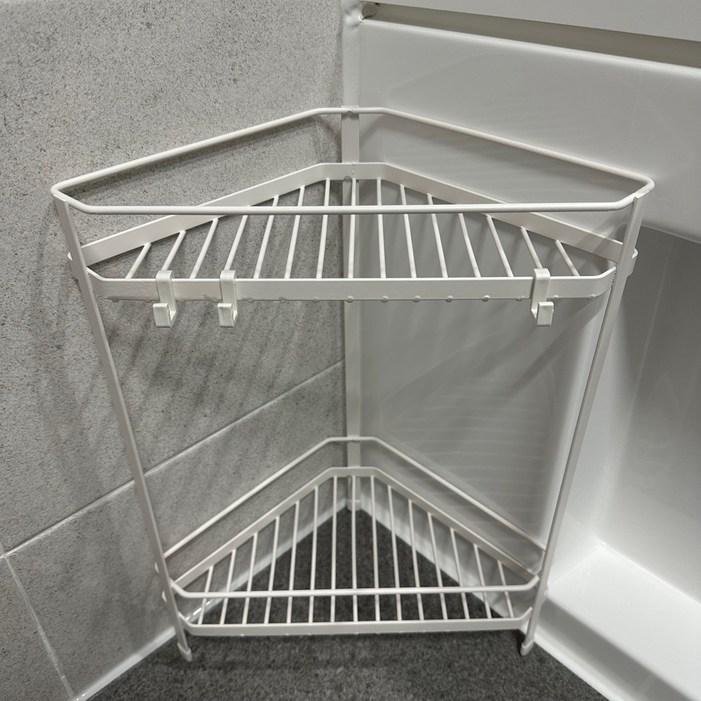 루센트마켓 대용량 거치 욕실 코너선반, 화이트, 1개