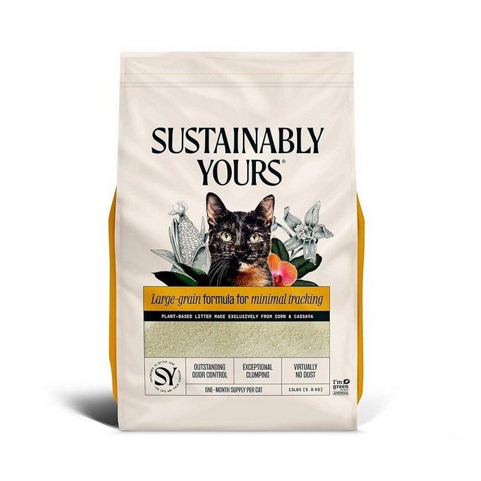 Sustainably Yours 고양이 모래, 라지 그레인 포뮬러 4.5kg(10파운드)