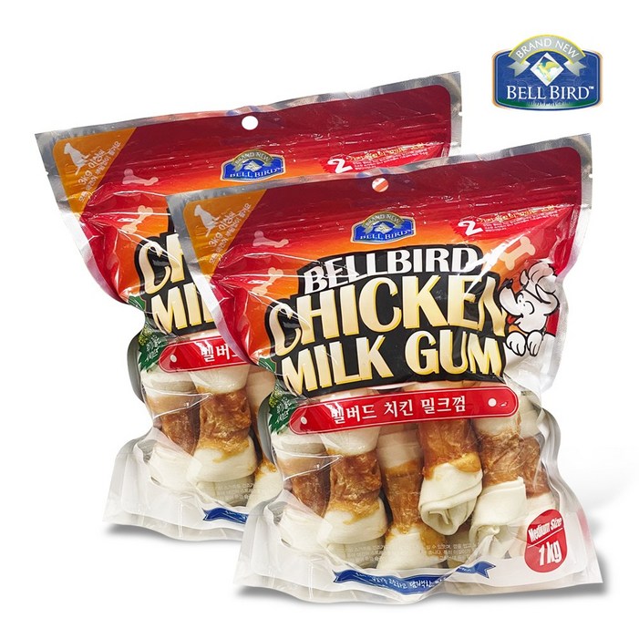 밸버드 치킨밀크껌 큰사이즈1kg X 2봉  코스트코 애견덴탈껌