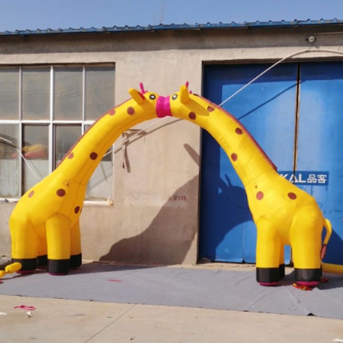 동물 에어아치 기린 에어아치 에어풍선 행사용 동물원, 가로 8미터 기린  송풍기