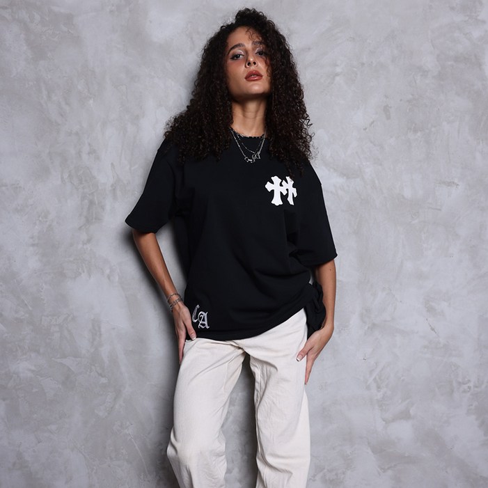 한터 크로스 CA 로고 오버핏 반팔 티 002