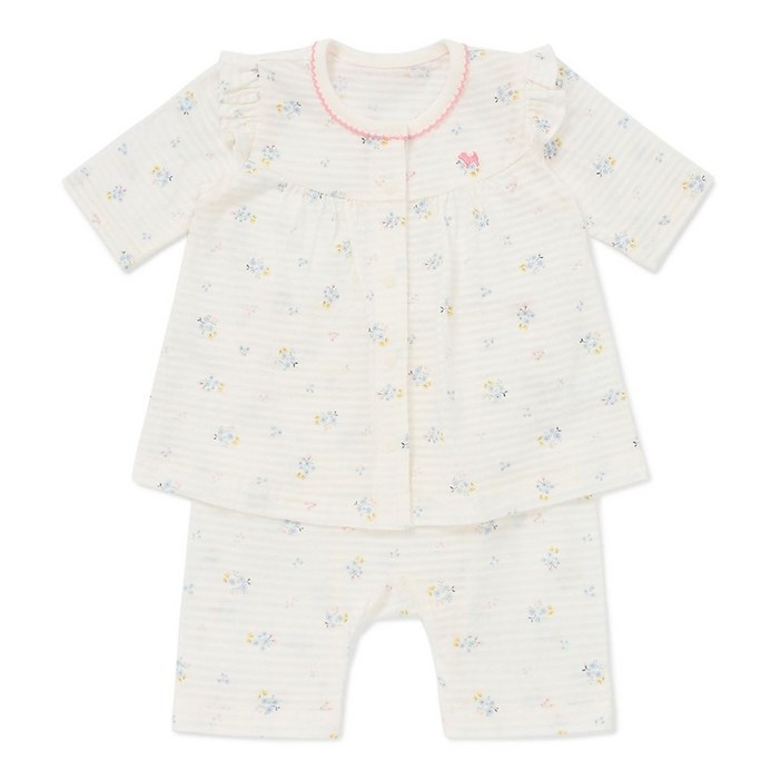 블루독 베이비 가벼운 편한 유아, 아기 내의 쁘띠플라워7부내의 4517005402 따뜻하고 활동적인 실내복, 우주복, 출산돌선물