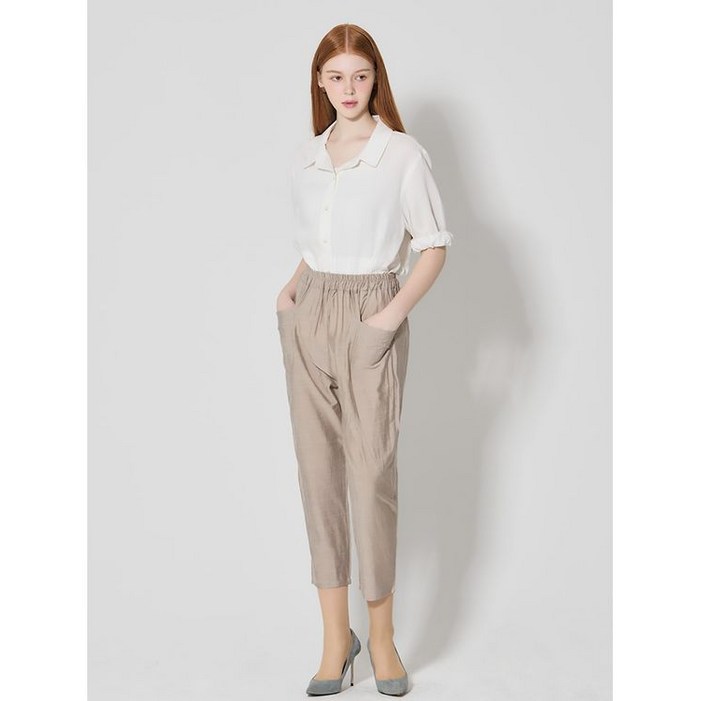 [보니스팍스(Bonispax)] 사선절개 포켓 세미배기 팬츠 (택가격: 133000원) 705329