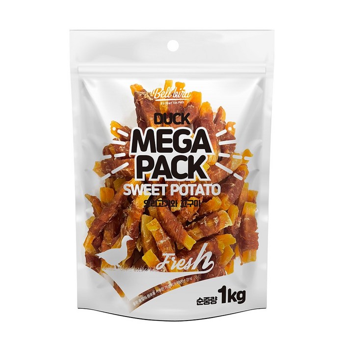 벨버드 메가팩 오리 고구마 사사미 1kg, 1kg, 1개, 오리 벨버드 메가팩 오리 고구마 사사미 1kg, 1kg, 1개, 오리