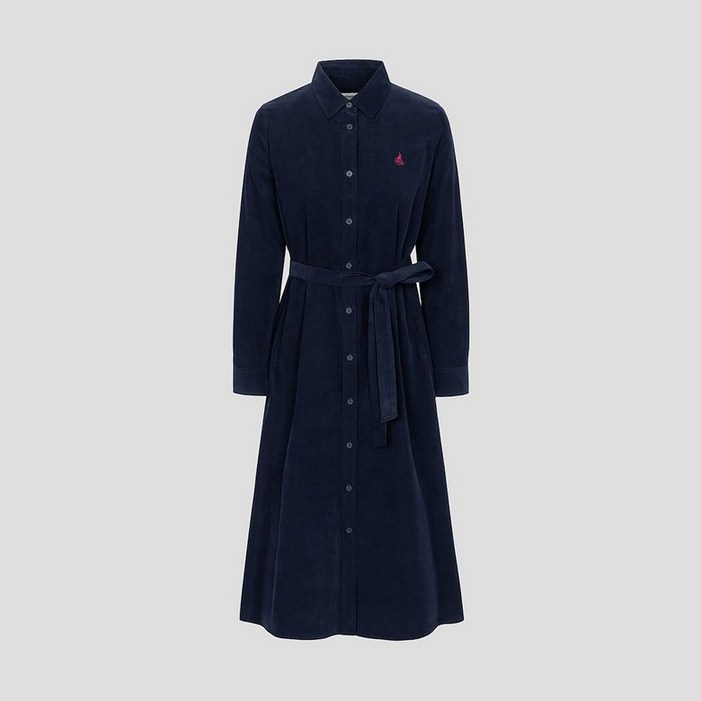 백화점 정품 25FW 빈폴 레이디스 코듀로이 셔츠 원피스 네이비 BF5971C03R