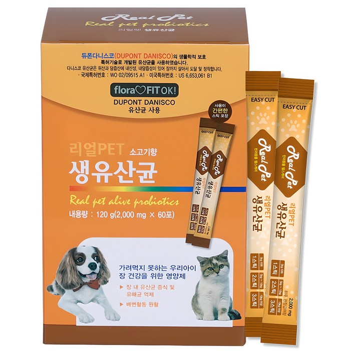 리얼Pet 반려동물 영양제, 60회분, 장건강유산균, 1개