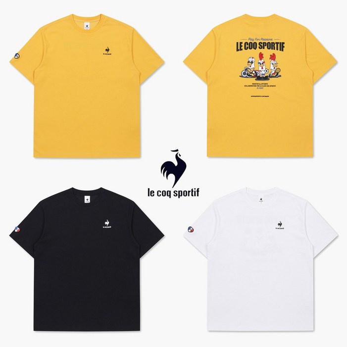 매장판 르꼬끄 공용 커플 데일리 베이직 냉감 루즈핏 백그래픽 업템포x르꼬끄 반팔티