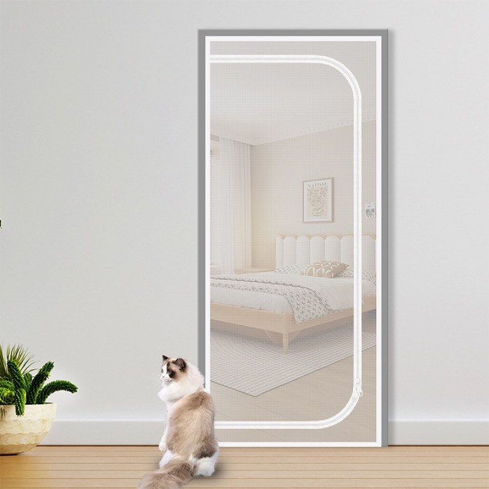 Sgirl 지퍼형 메쉬 반려동물 안전문, 1개