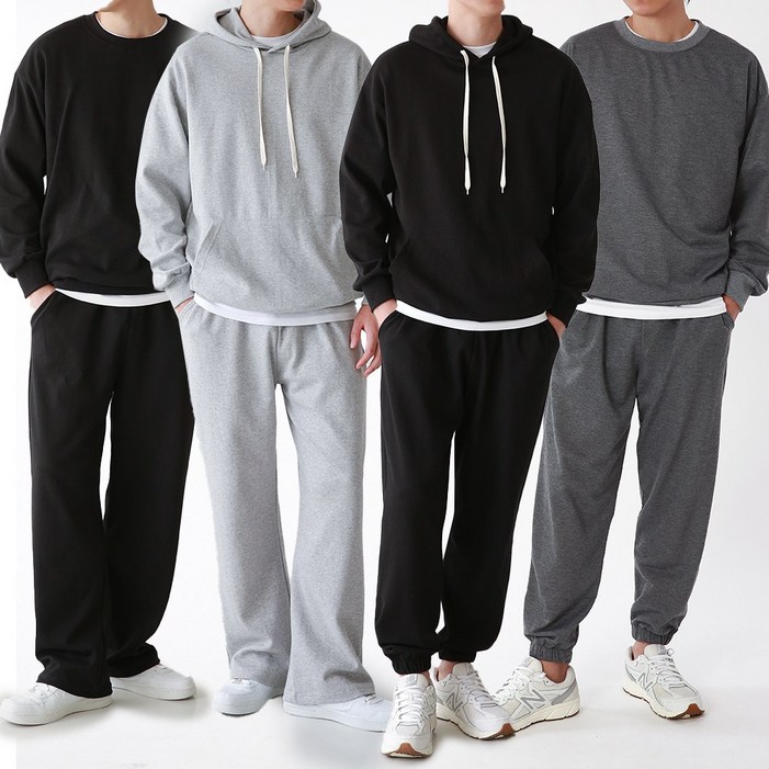 벤티브 시즌오프 남성 오버사이즈 베이직 무지 후드 맨투맨 무지 와이드 무지 조거 빅사이즈 트레이닝 상의 하의