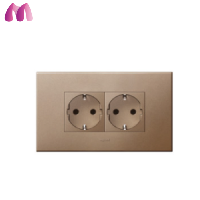 머슬전기 르그랑 유럽 아테오 2구 콘센트 샴페인 원톤