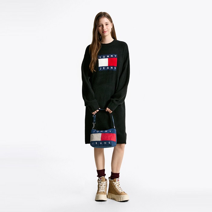 타미힐피거 플래그 스웨터 원피스 (T32F7WOP15TWT1HEV)