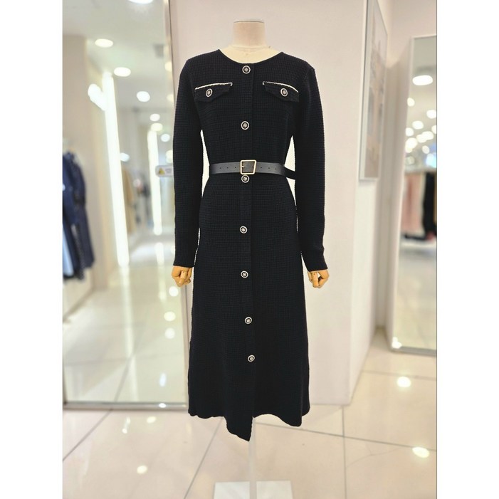 샤틴 클래식 버튼 니트 원피스  S253K961