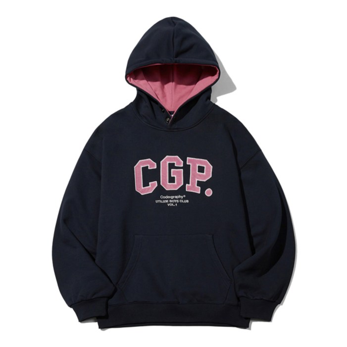 테온셀 코드그라피 CGP 아치 로고 배색 스냅 후디네이비