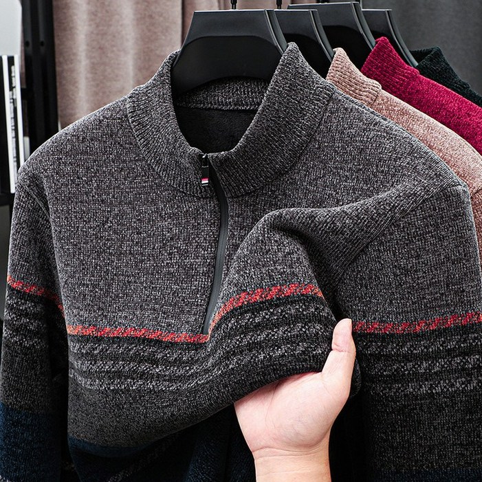 미스터먼쇼 남성 포근 라인컬렉션 하프집업 스웨터
