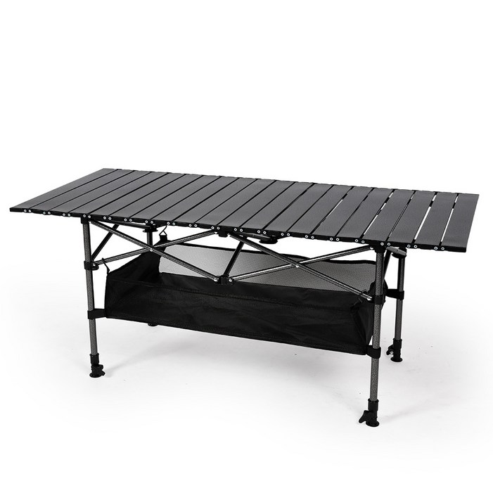 캠프빌리지 캠핑 트렉롤 높이조절 테이블  전용 보관가방, 블랙