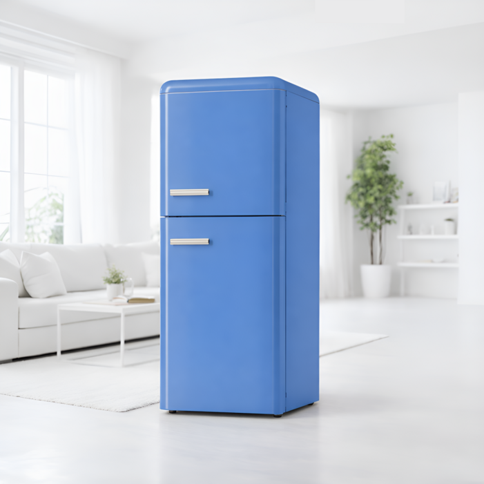 레인보우 레트로 냉장고 2도어 컬러 감성 인테리어 디자인