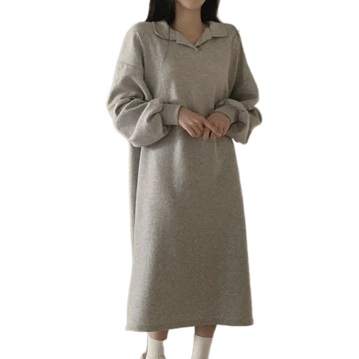 비벨르 키작녀 임산부 원피스 겨울 기모 키작녀임부복 편한 롱원피스