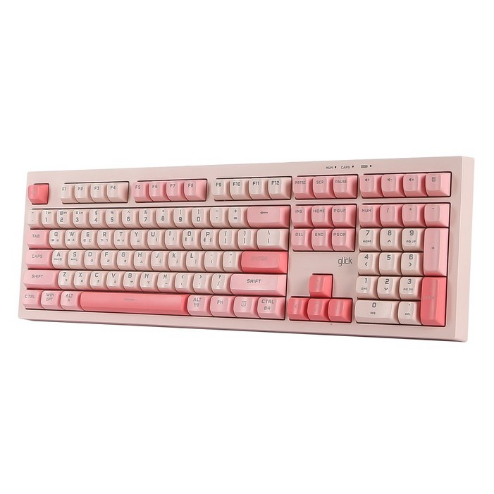 지클릭커 오피스프로 WK50 사일런스 M RGB 무소음 방수 무선 블루투스 키보드 Poker 108키, 제조사축, WK50, Pink RC1