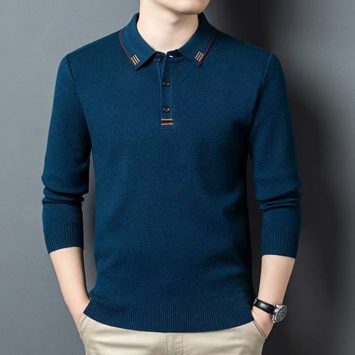 J nd O남성 겨울 넥포인트 출근룩 카라 니트