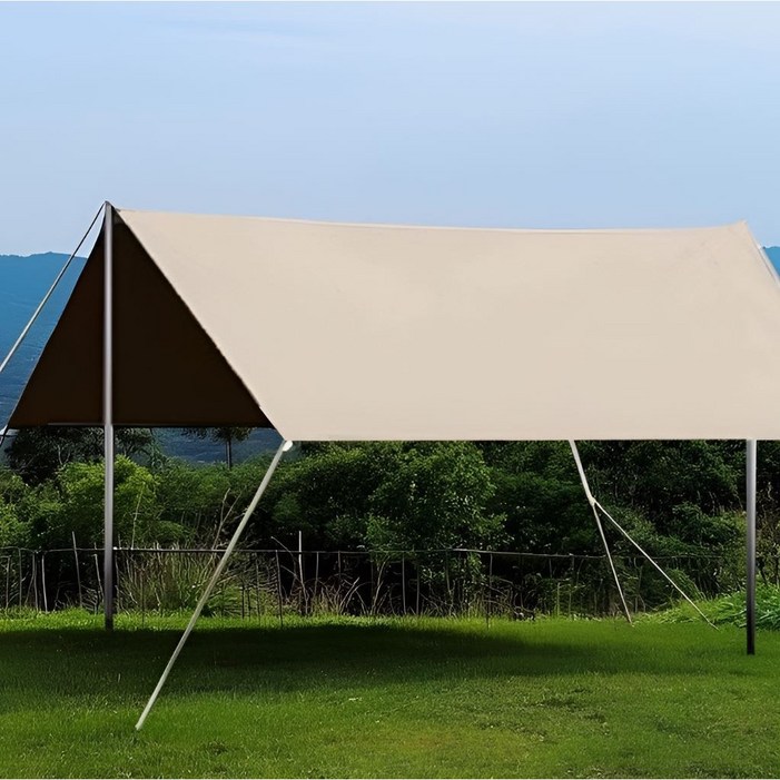 루센트마켓 아웃도어 캠핑 타프, 베이지블랙코팅