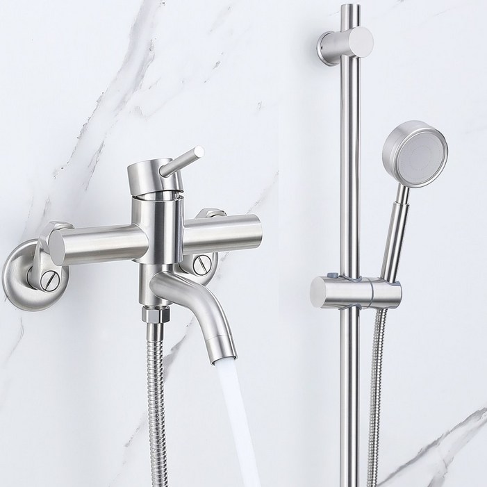 준앤코 SQS 스테인리스 샤워기세트 샤워수전 슬라이드바 욕조샤워기