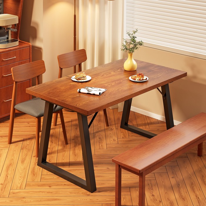 헤르티만 레트로 스타일 2~4인용 식탁 다기능 책상 컴퓨터 책상 LPM사각 테이블