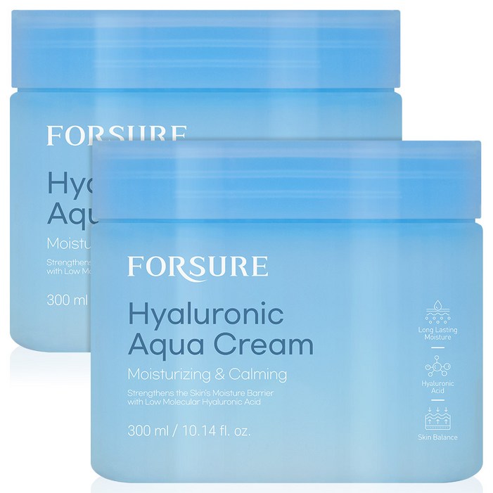 포슈어 히알루로닉 아쿠아 수분 크림, 2개, 300ml