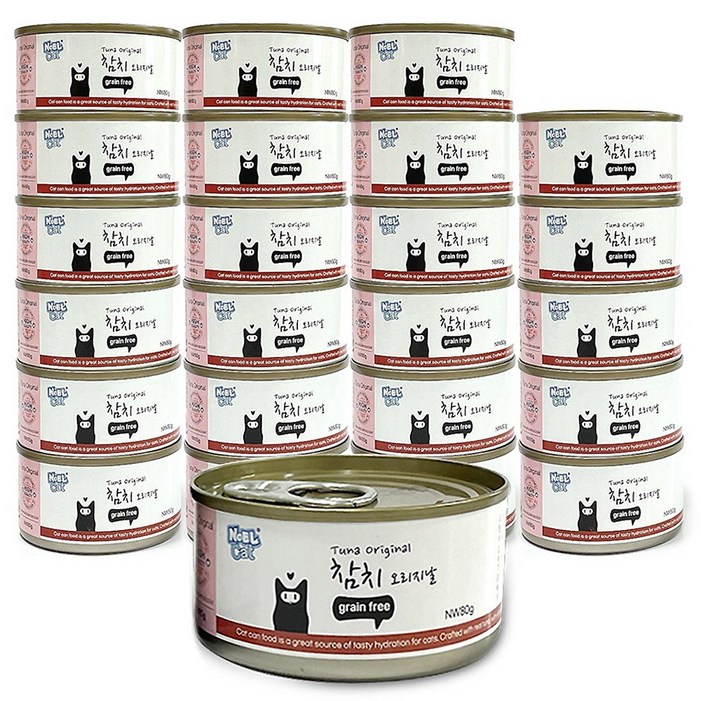 노엘캣 참치 오리지날 80g 24개 고양이캔 습식사료 캔 길고양이 간식 통조림 고양이밥 고양이먹이, 24개, 80g, 참치 오리지날