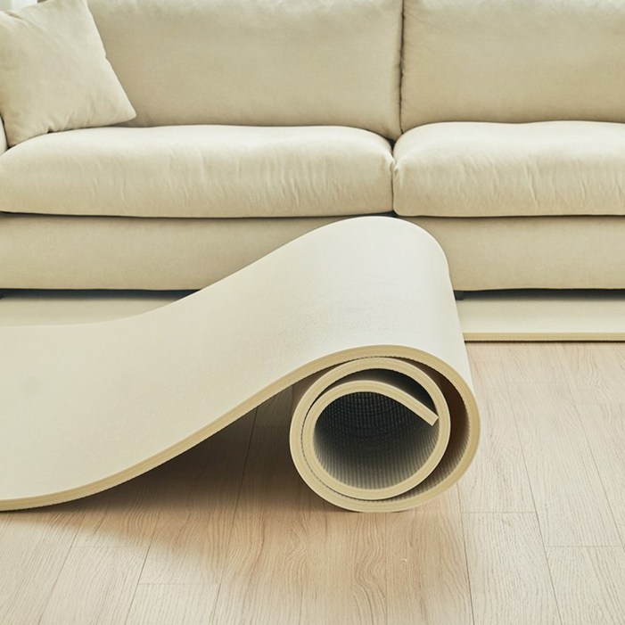 카라즈 돌돌이 PVC 롤매트 폭110cm 두께2.2cm 층간소음 생활방수 거실 아기 안전 놀이방 매트, 린넨아이보리, 2.2cm