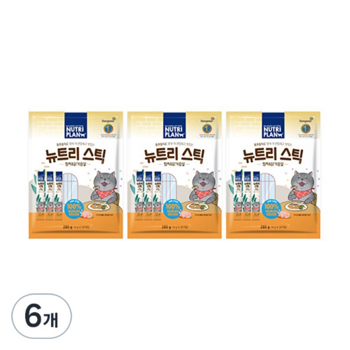 동원 뉴트리스틱 20개입 280g, 참치  닭가슴살 혼합맛, 280g, 6개