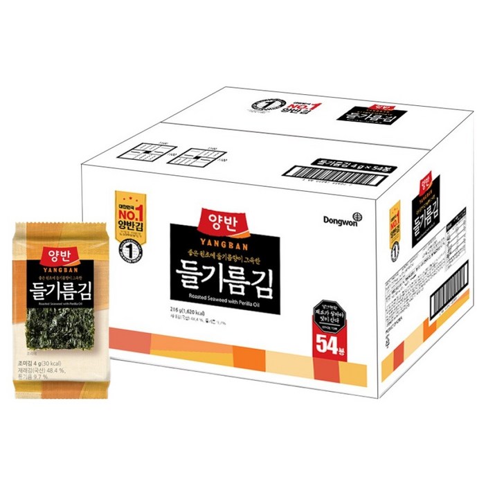 양반 들기름김, 216g, 1개